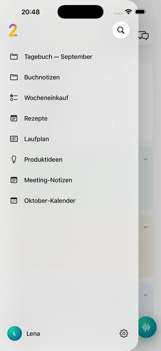 Alle deine Sammlungen eine Wischbewegung entfernt, mit Suche ganz oben.